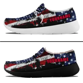 Unique Gift,Personalized Patriotic Canvas Slip-On Sneakers, Custom USA Flag Design Loafer Shoes, Buy One Get One Gift,ZH-240202305-7bb