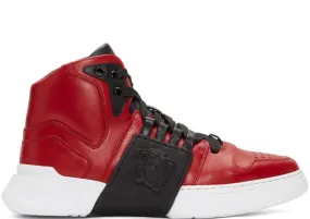 VERSACE Medusa Strap Hi-top Sneakers, Red