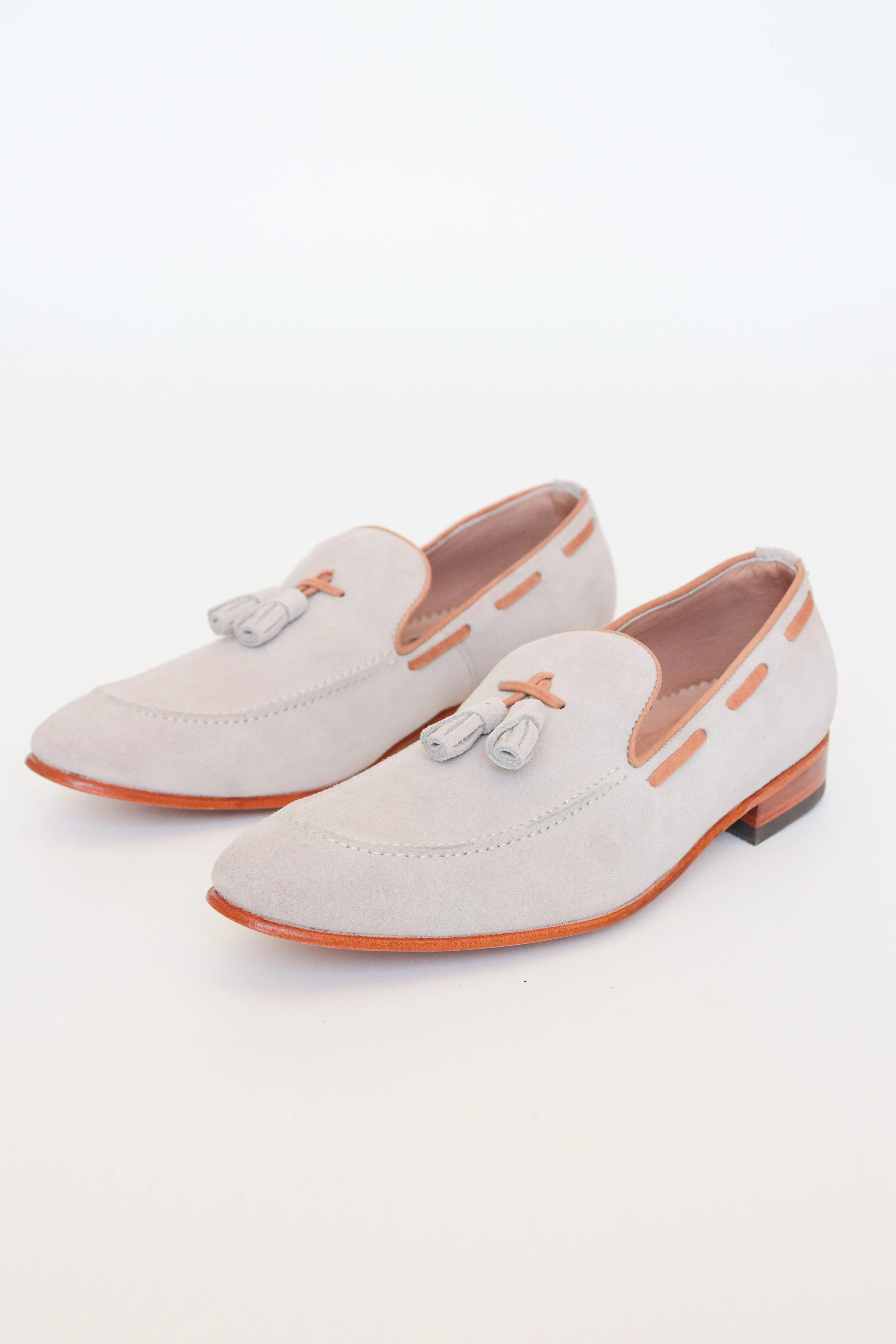 Versatile Men’s Grey Suede Loafers