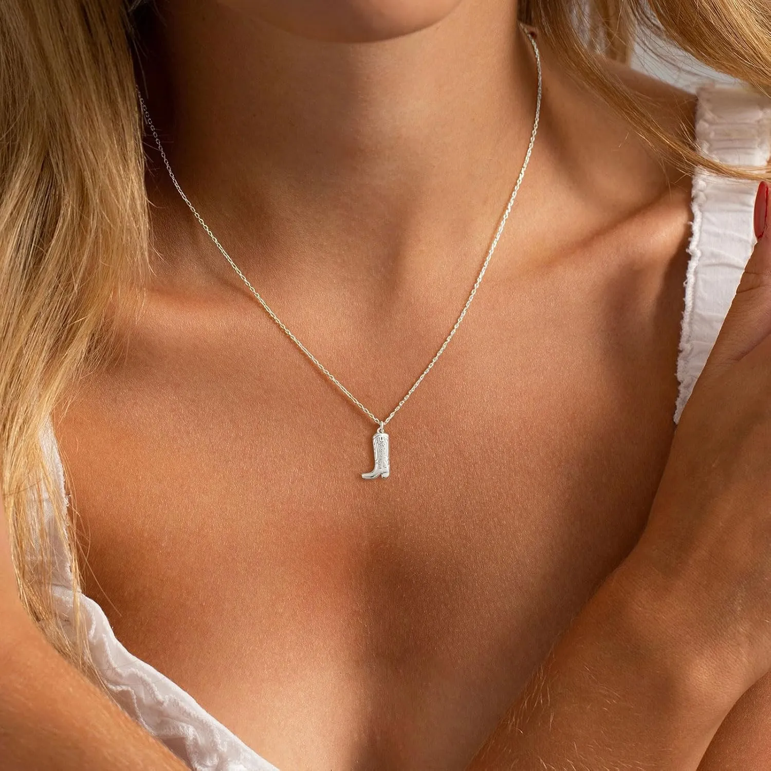 VRIUA Silver Necklace for Women 14K Silver Plated Dainty Star of David Butterfly Sun Lotus Flower Bead Necklace Simple Jewelry Everyday