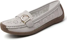 Women's Casual Comfortable Slip On Flat Shoes Breathable Soft Sole Loafers for Walking Driving Everyday Wear with Jeans Skirts
