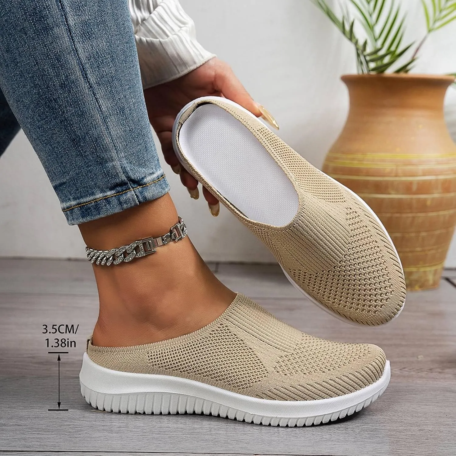 Women's Casual Shoes Everyday Wear Comfortable Soft Sole Slide Sandals with Open Toe Design Home Wear Slippers Women
