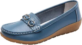 Women's Flats Shoes Casual Slip On Shoes Lightweight Penny Loafers Comfort Wide Loafers with Arch Support