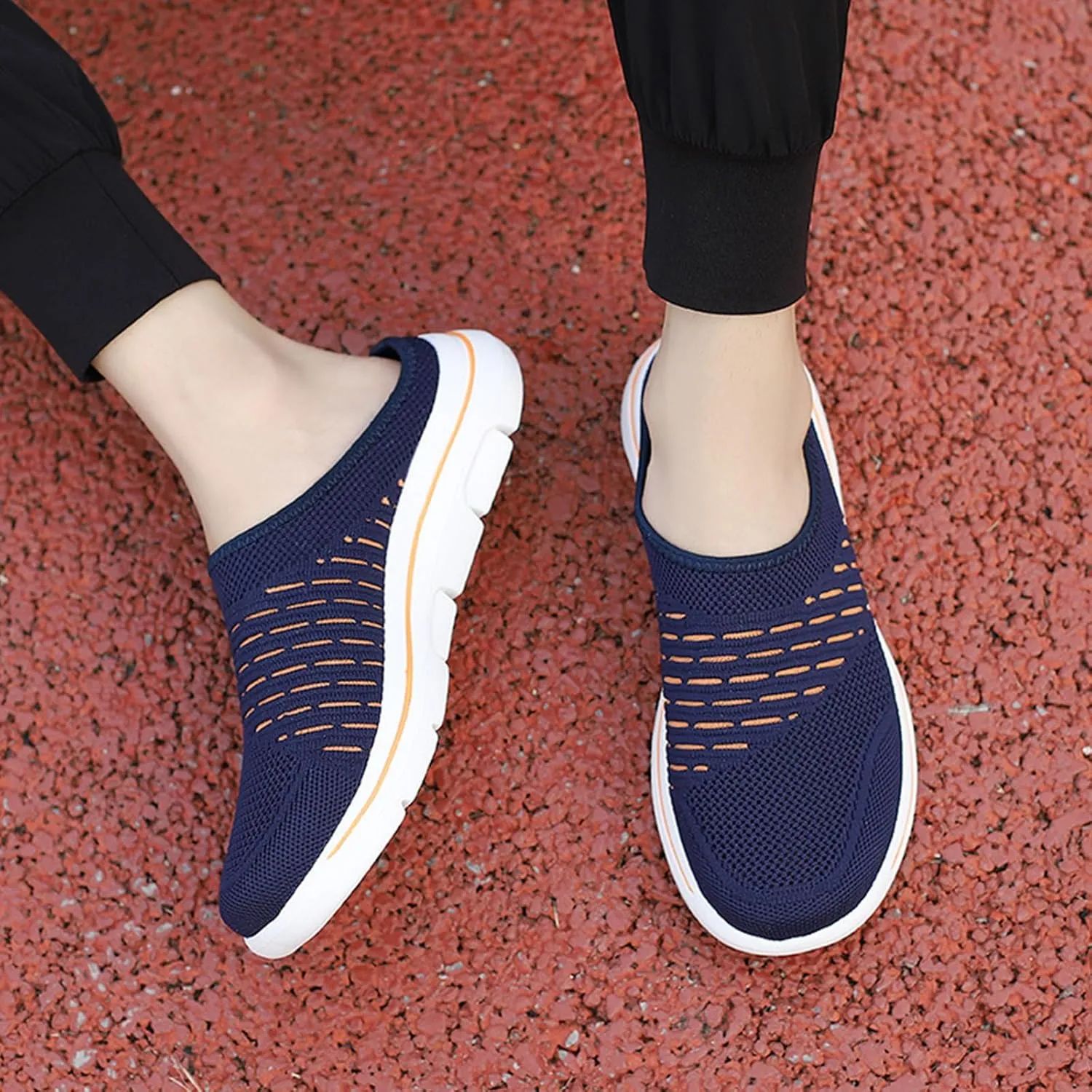 Women's Mesh Breathable Soft Sole Mules Sandals Casual Comfortable Outdoor Sports Wedge Shoes Arch Support Beach Sandals Closed Toe Slides Orthopedic Diabetic Shoes
