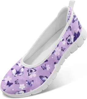 Women's Slip On Sneakers, Everyday Mesh Shoes, Non Slip Sole & Breathable Mesh, Lightweight & All-Day Comfort White Sole