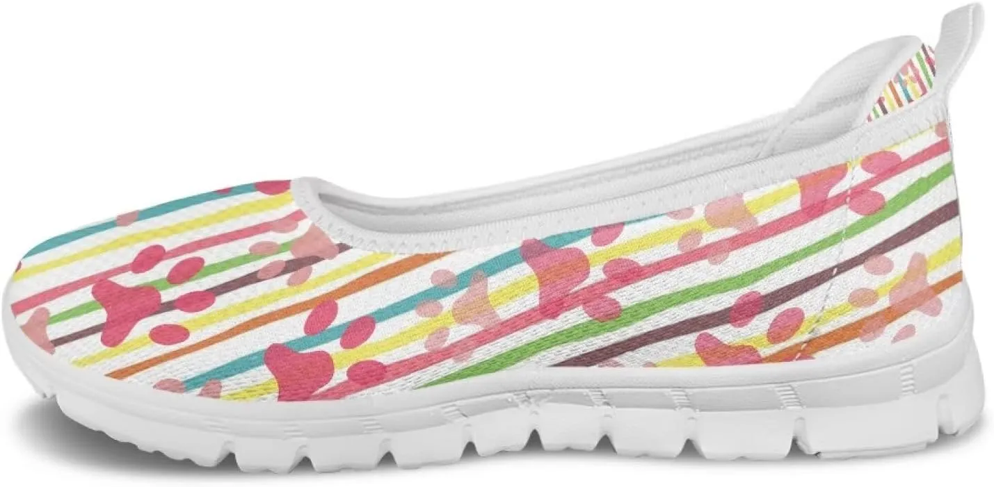 Women's Slip On Sneakers, Everyday Mesh Shoes, Non Slip Sole & Breathable Mesh, Lightweight & All-Day Comfort White Sole