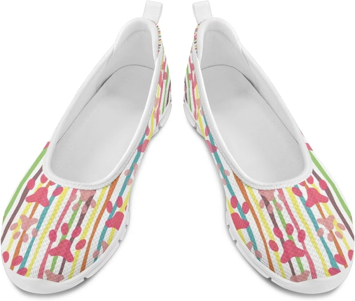 Women's Slip On Sneakers, Everyday Mesh Shoes, Non Slip Sole & Breathable Mesh, Lightweight & All-Day Comfort White Sole