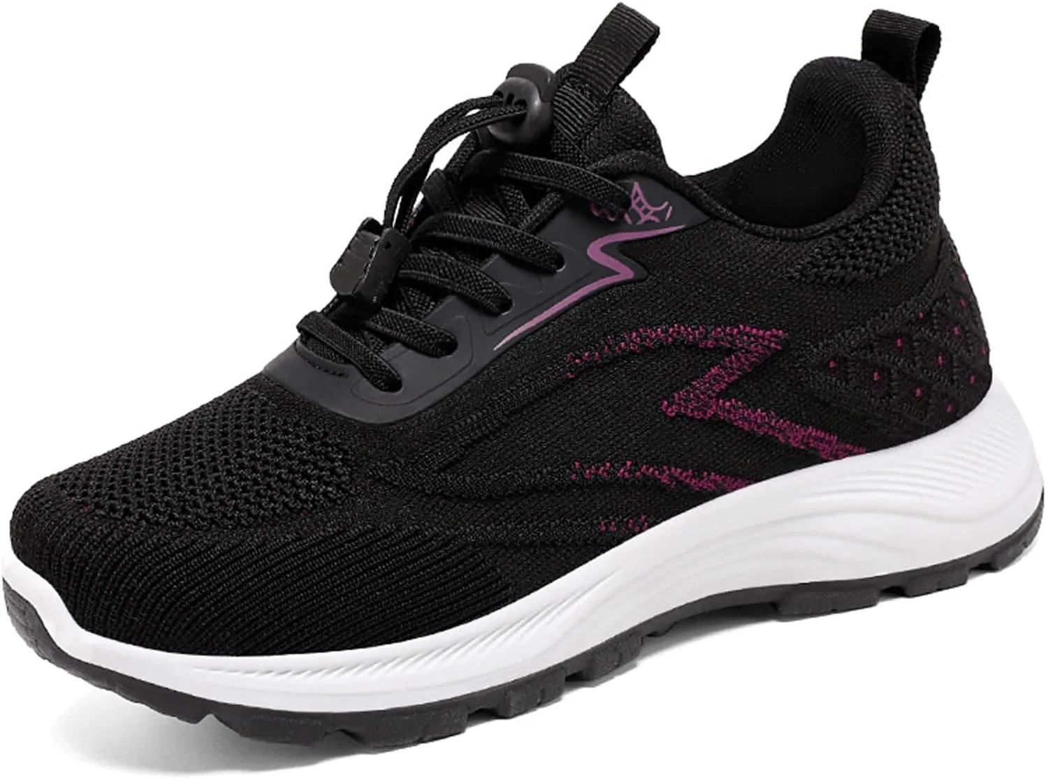 Womens Sneakers Lace Up Running Shoes Round Toe Anti-Slip Breathable Casual Athletic Footwear