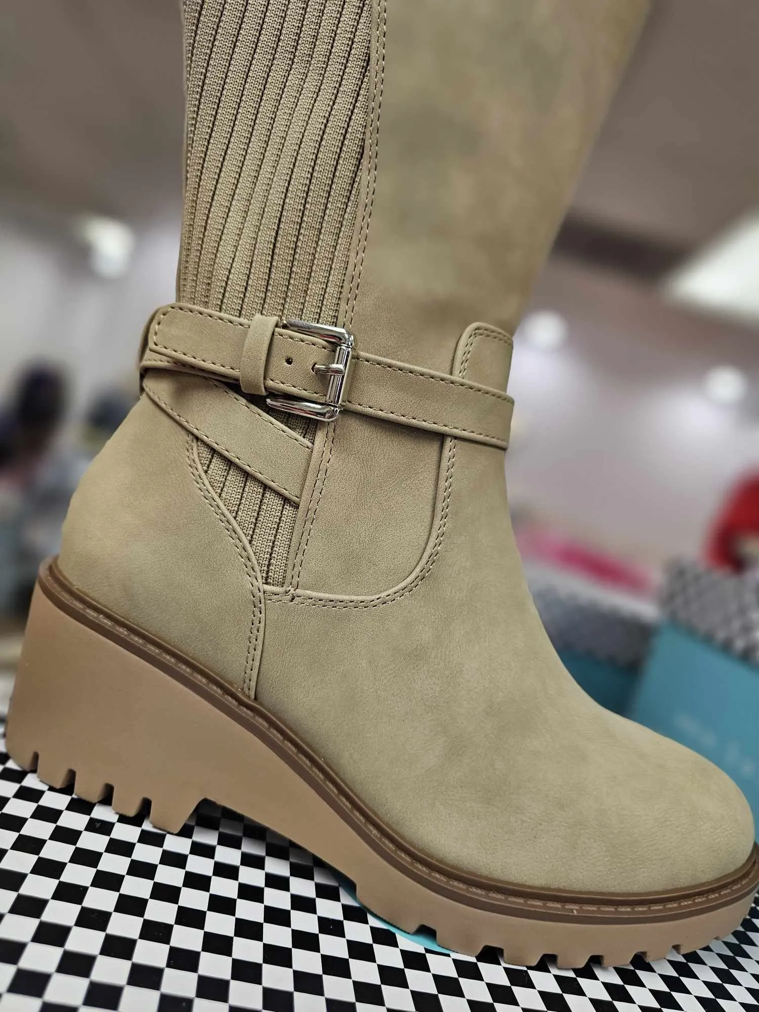 Zone - Sweater Panel Riding Boot